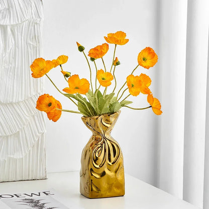 Modern Electroplated Ceramic Vase – Trendy Home & Office Decor