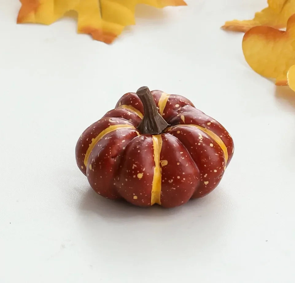 10Pcs Mini Artificial Pumpkins for Halloween & Autumn Decorations