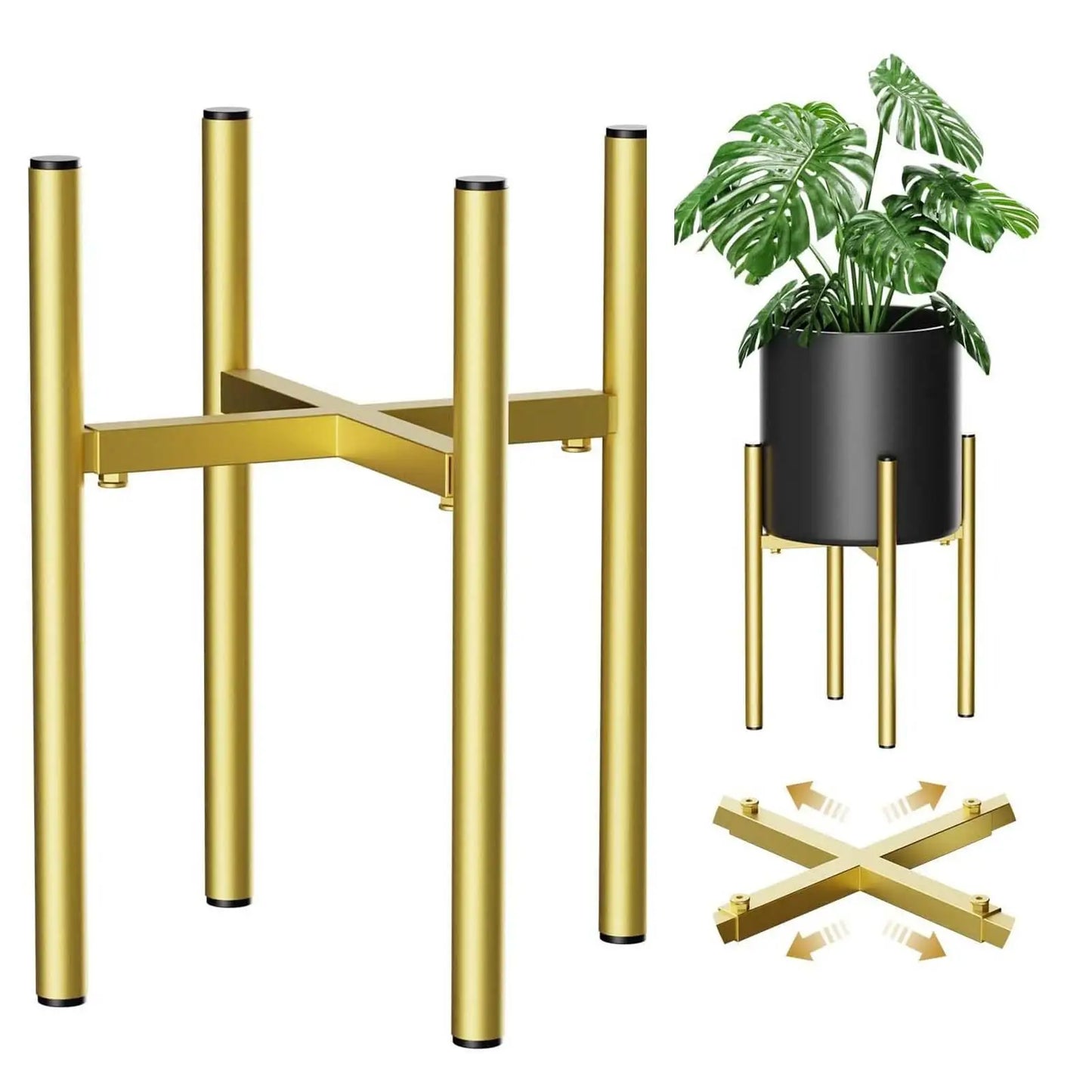 Plant Stand Home Decor Handmade Gold Flower Pot Stand for Fits 7 to12 inch Pots Indoor Outdoor Home Gardening Gifts Living Room