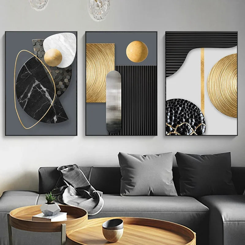 Modern Abstract Geometric Canvas Art Poster for Nordic Home Decor