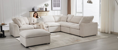 Convertible Sectional Couches for Living Room, L-Shaped Couch 3 Seats Sofas with Storage Chaise & 2 Cup Holders  home furniture