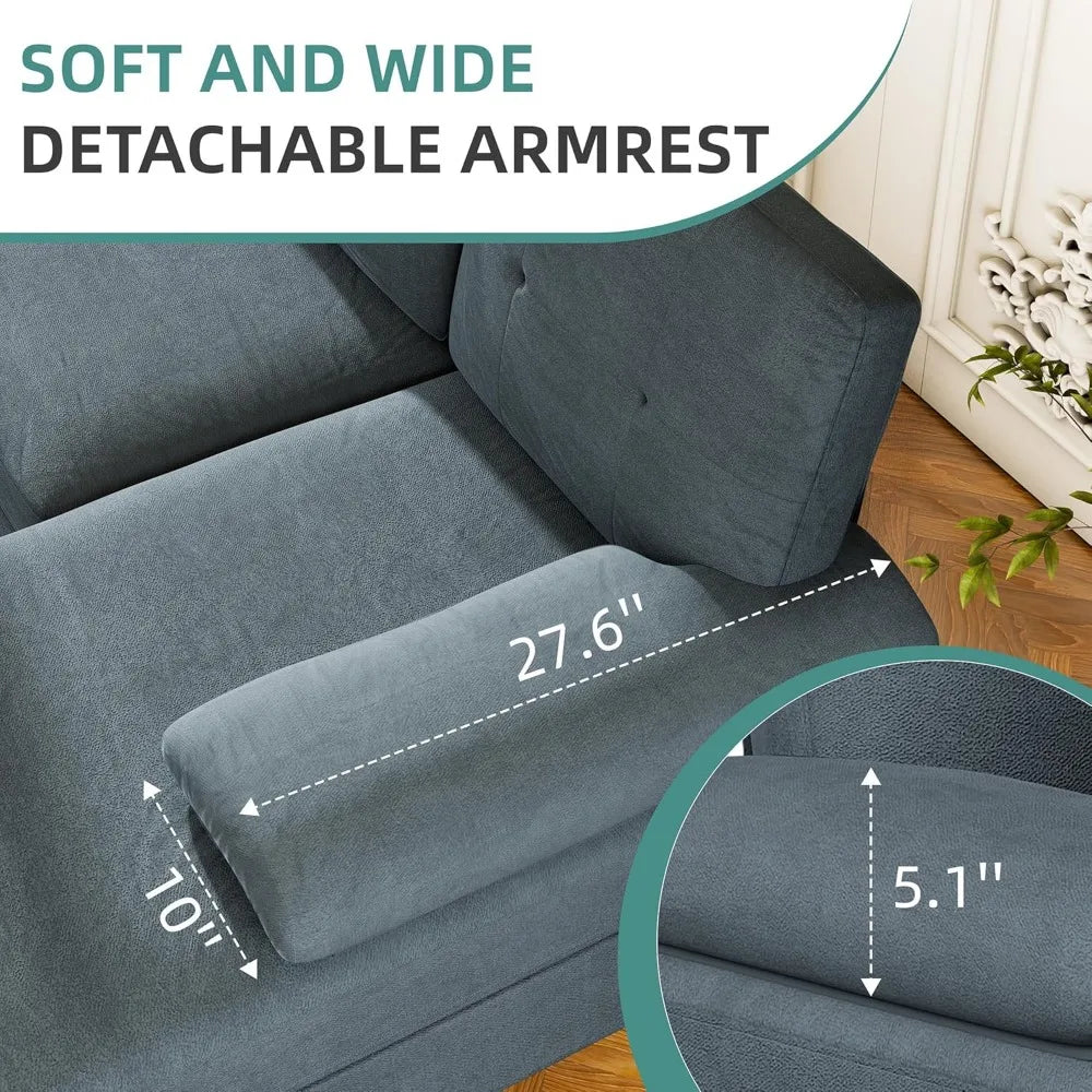 Sectional Sofa Couches for Living Room, U Shaped Couch Sofas Living Room Furniture Sets Clearance with Double Chaises