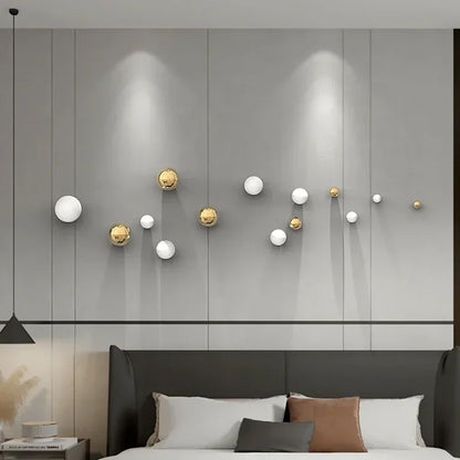 Nordic Resin Ball Wall Decor – Living Room & Commercial Space