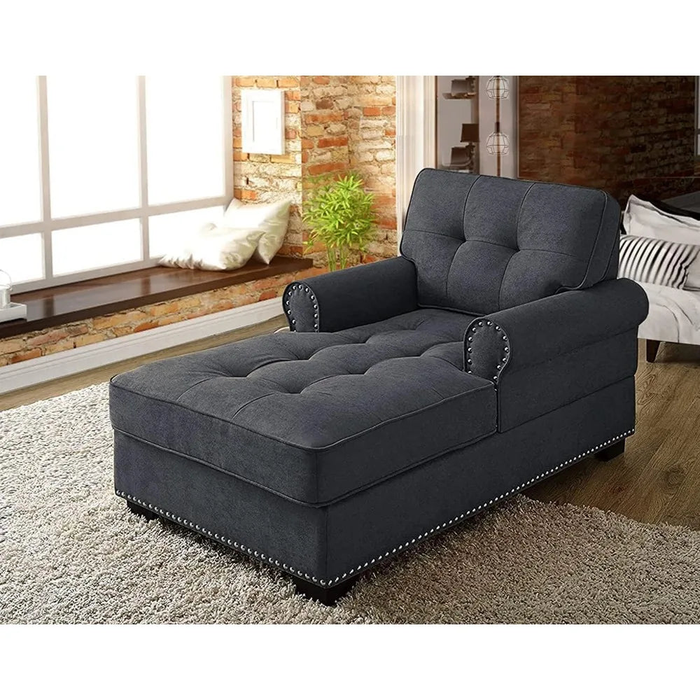 Chaise Sofa Bed in Gray 59" Bed Bench, Chair Bed, Chaise Lounge for Offices and Living Spaces