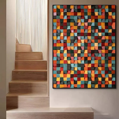 30x30cm 3D Mosaic Wall Art - Solid Wood Acoustic Diffuser for Home & Office