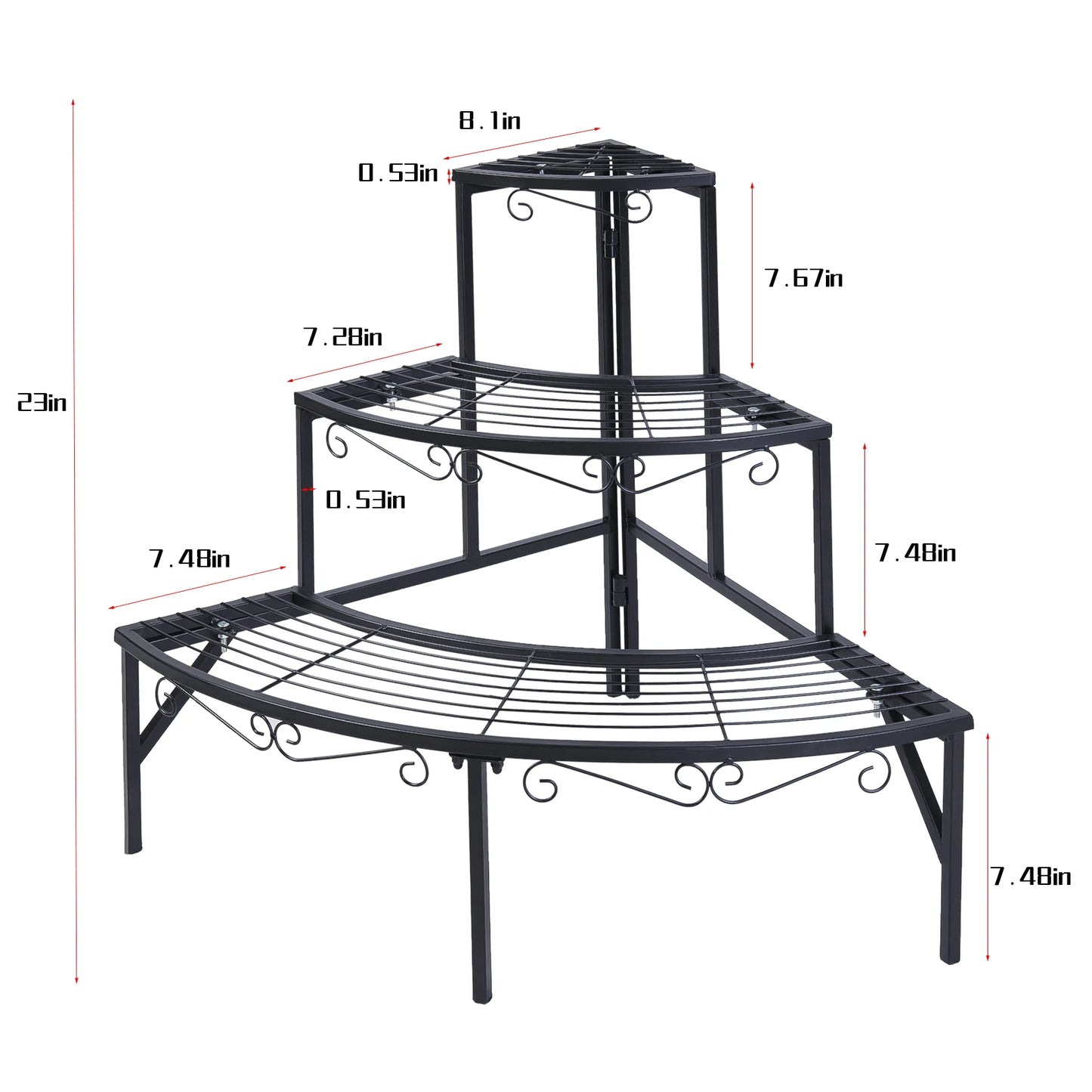 3 Tier Ladder Corner Plant Shelves Garden Flower Display Rack Shelf