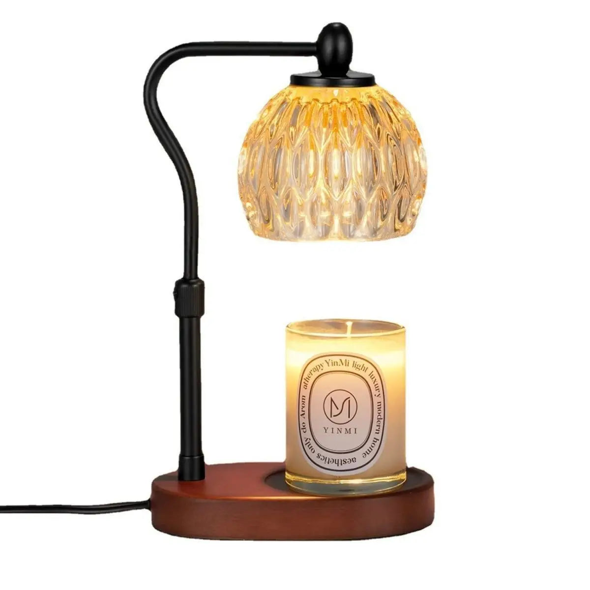 Adjustable Bedside Lamp with Candle Warmer