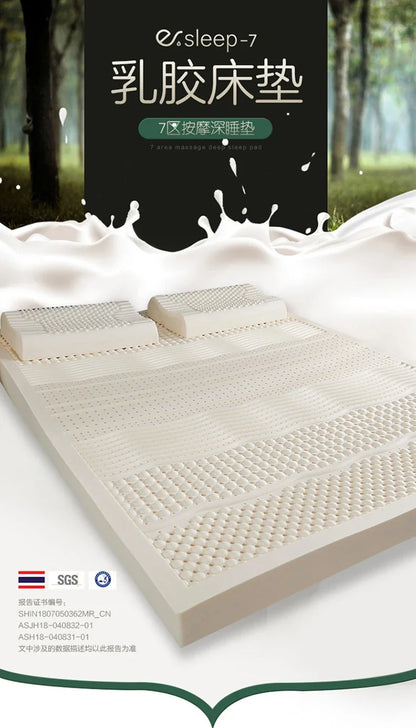 Thailand Natural 100% Latex Mattress Wholesale Student home hotel luxury top Tatami Mat Royal Gift Latex Mats With Cover