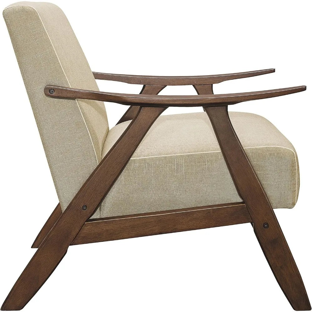 id-Century Modern Accent Chair Walnut Frame