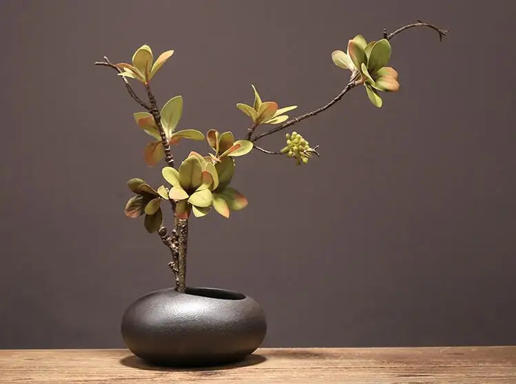 Chinese Ceramic Vase with Faux Plum Blossoms – Home Décor