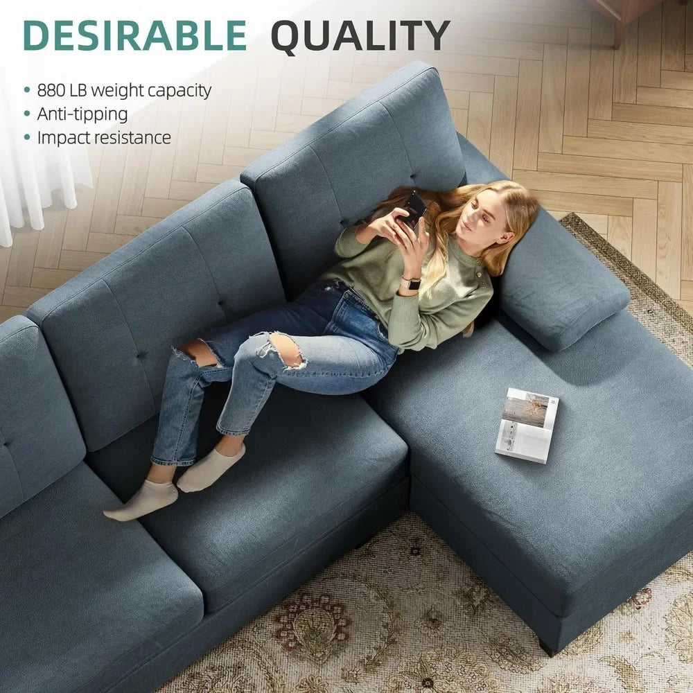 Sectional Sofa Couches for Living Room, U Shaped Couch Sofas Living Room Furniture Sets Clearance with Double Chaises