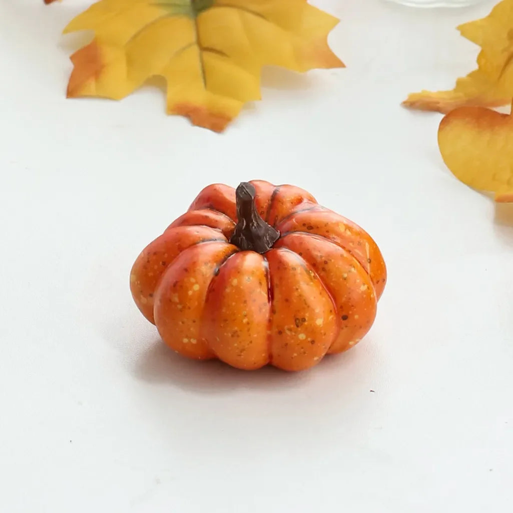 10Pcs Mini Artificial Pumpkins for Halloween & Autumn Decorations