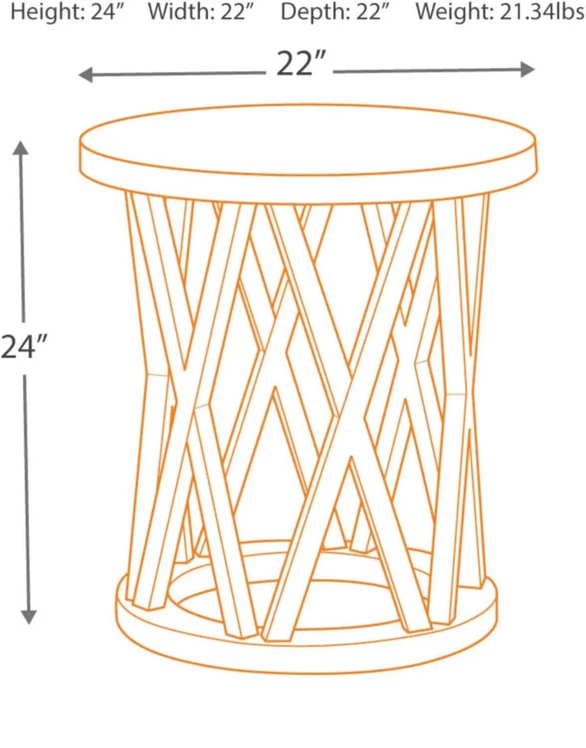 Sharzane Rustic Gray Round End Table – Solid Pine Wood with Weathered Finish