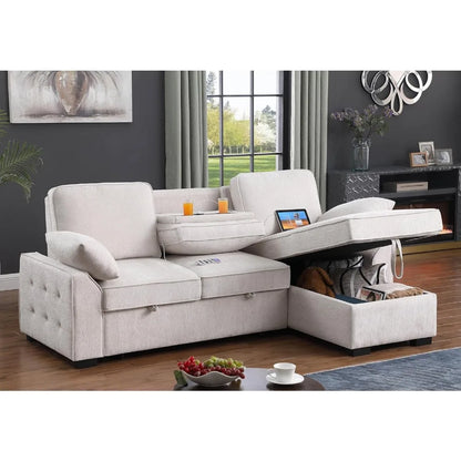 Convertible Wood Sofa Bed – Modular Pull-Out for Any Room