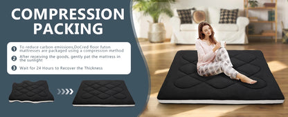 Japanese Futon Floor Mattress Full Size 54"x 80", Floor Mattress Pad, Foldable Tatami Mat Portable Dormitory Sleeping Pad,Roll U