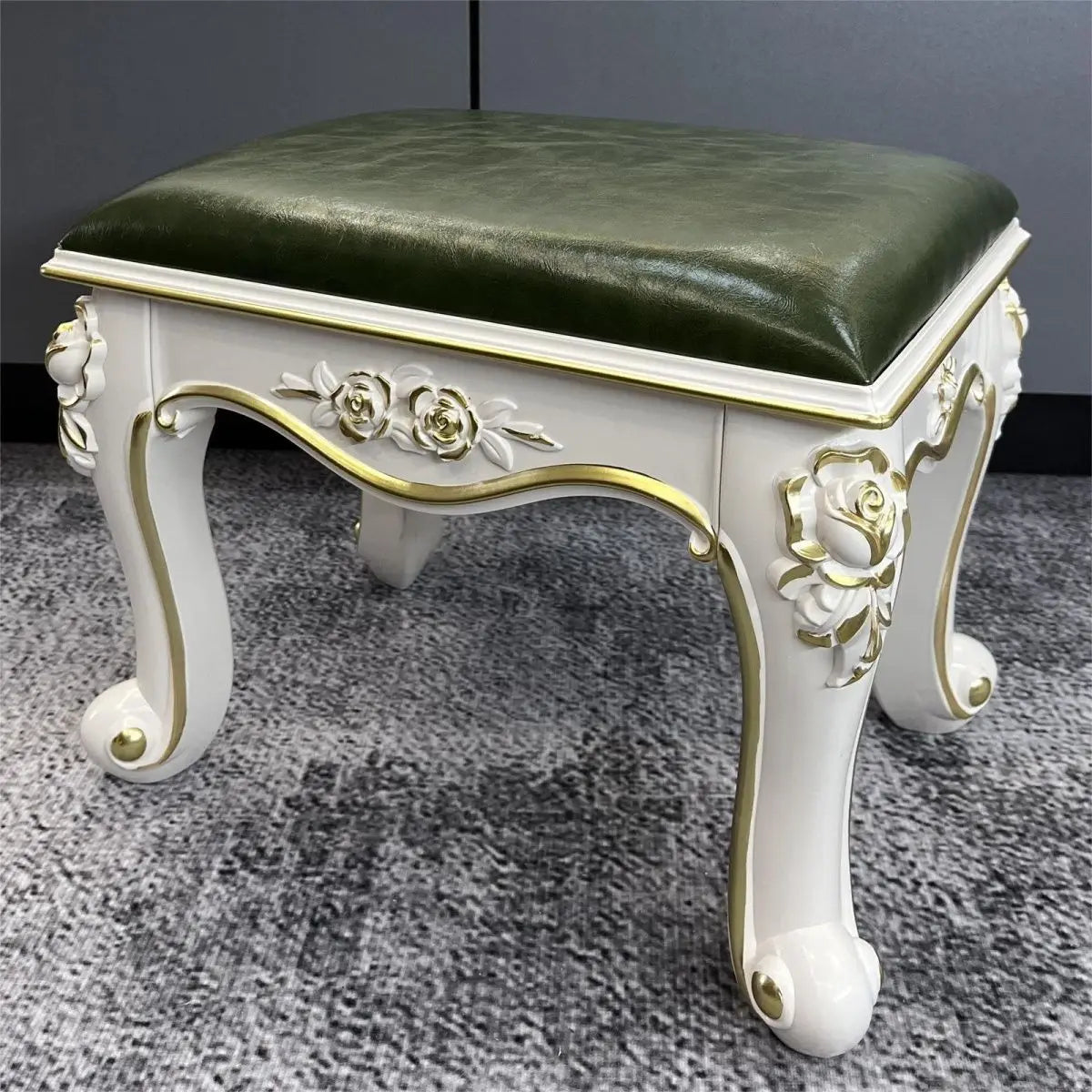 Nordic Small Stool for Home Durable Living Room Anti-solid Wood Coffee Table Square Stools White Painted Gold Vintage Ottomans