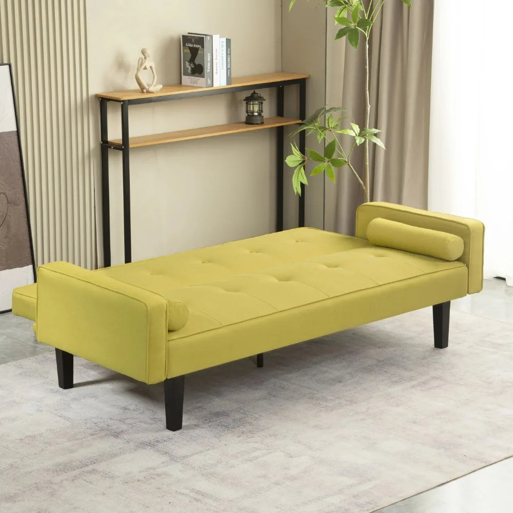 2024 Modern Convertible Futon Sofa Bed with 2 Pillows