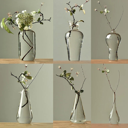 Japan Style Glass Vase – Zen Design for Dry Flowers