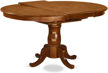 7 Piece Set Consist of an Oval Wooden Table with Butterfly Leaf and 6 Dining Room Chairs 42x60 Inch