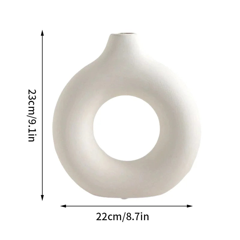 1pc Imitation Ceramic Pure White Vase Decorative Vasen Single Branch Flower Arranging Ornament New Design Flowerpot Table Decor