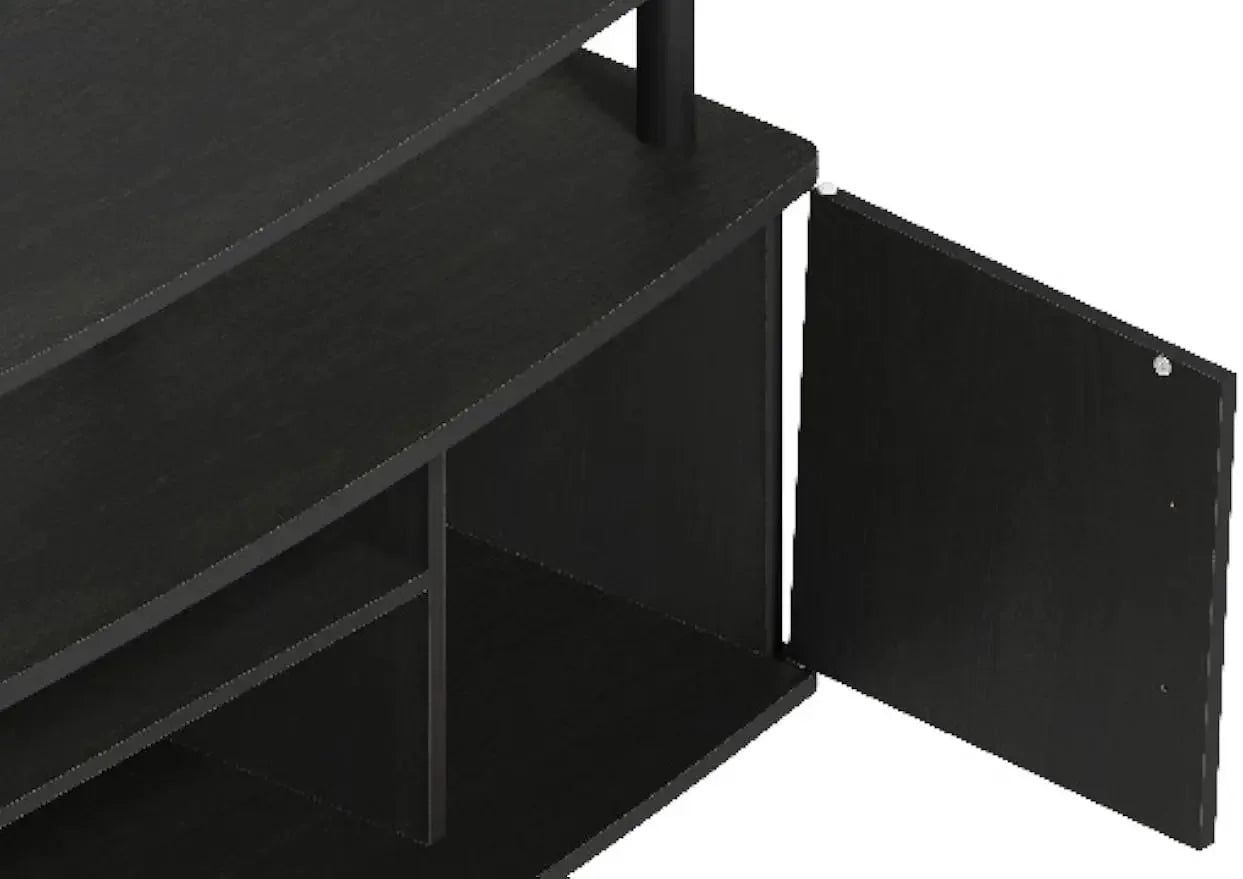 Large Entertainment Stand for TV Up to 55 Inch, French Oak Grey/Black