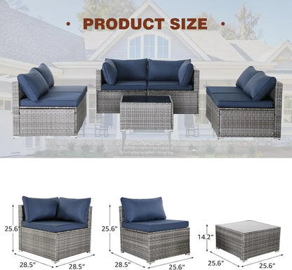 Modular Patio Furniture Set - Wicker Outdoor Sectional Sofa