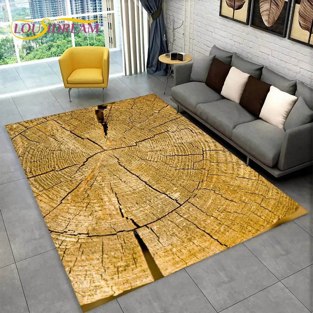 3D Wood Grain Retro Area Rug Large, Carpet Rug for Living Room, Kids Bedroom, Sofa, Decor