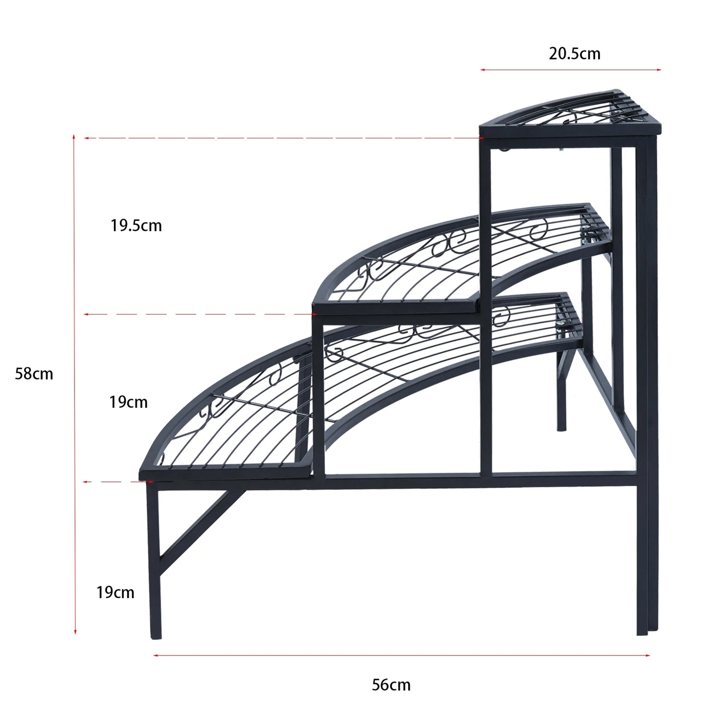 3 Tier Ladder Corner Plant Shelves Garden Flower Display Rack Shelf