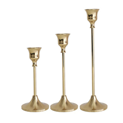 3-Piece European Metal Candle Holder Set