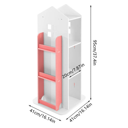 360° Rotating Bookshelf, Kids Bookshelf, Revolving Corner Bookshelf for Kids