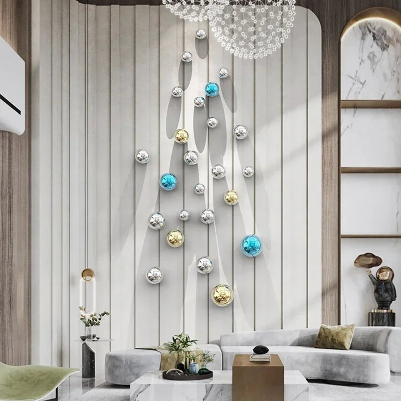 Nordic Resin Ball Wall Decor – Living Room & Commercial Space