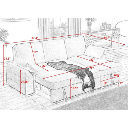 Convertible Wood Sofa Bed – Modular Pull-Out for Any Room