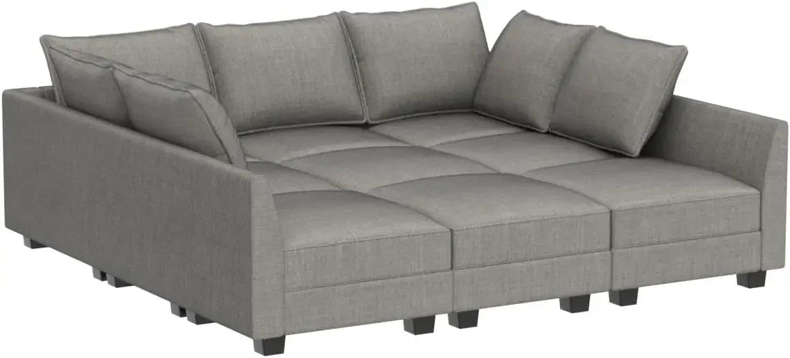 Living Room Sofas Modular Sectional Sofa with Storage Sleeper Sectional Sofa Modular Sectional Couch for Living Room Grey