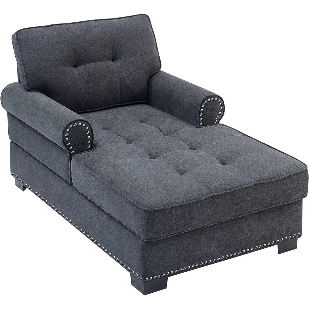 Chaise Sofa Bed in Gray 59" Bed Bench, Chair Bed, Chaise Lounge for Offices and Living Spaces