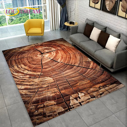 3D Wood Grain Retro Area Rug Large, Carpet Rug for Living Room, Kids Bedroom, Sofa, Decor