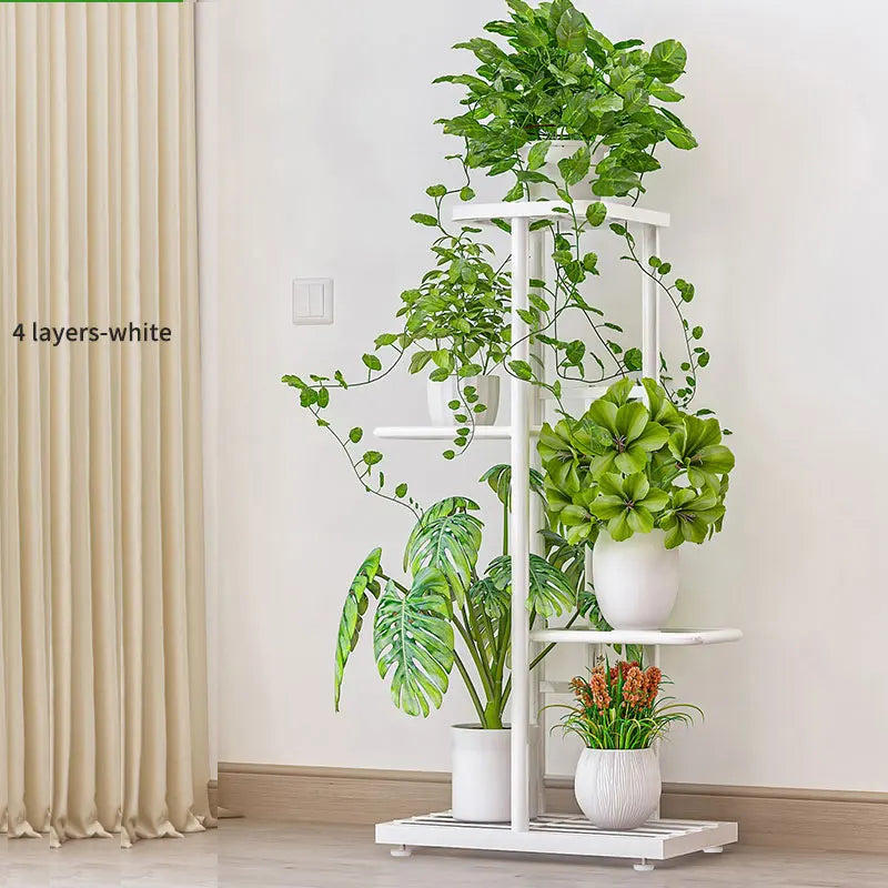 Plant Shelves Iron Potted Flower Plant Stand Rack Multiple Flower Pot Holder Shelf Indoor Outdoor Planter Display Organizer