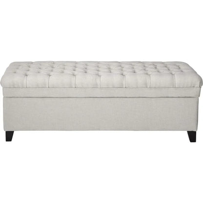 Light Gray Fabric Storage Ottoman for Hallway