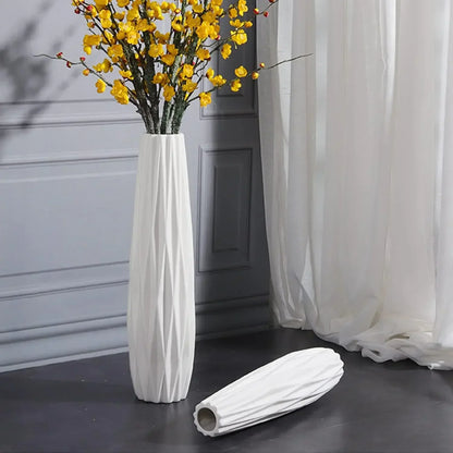 Ceramic White Tall Floor Vase 28 Inches,Modern Large Flower Tall Vases for Office, Home,Farmhouse,Living Room