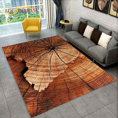 3D Wood Grain Retro Area Rug Large, Carpet Rug for Living Room, Kids Bedroom, Sofa, Decor