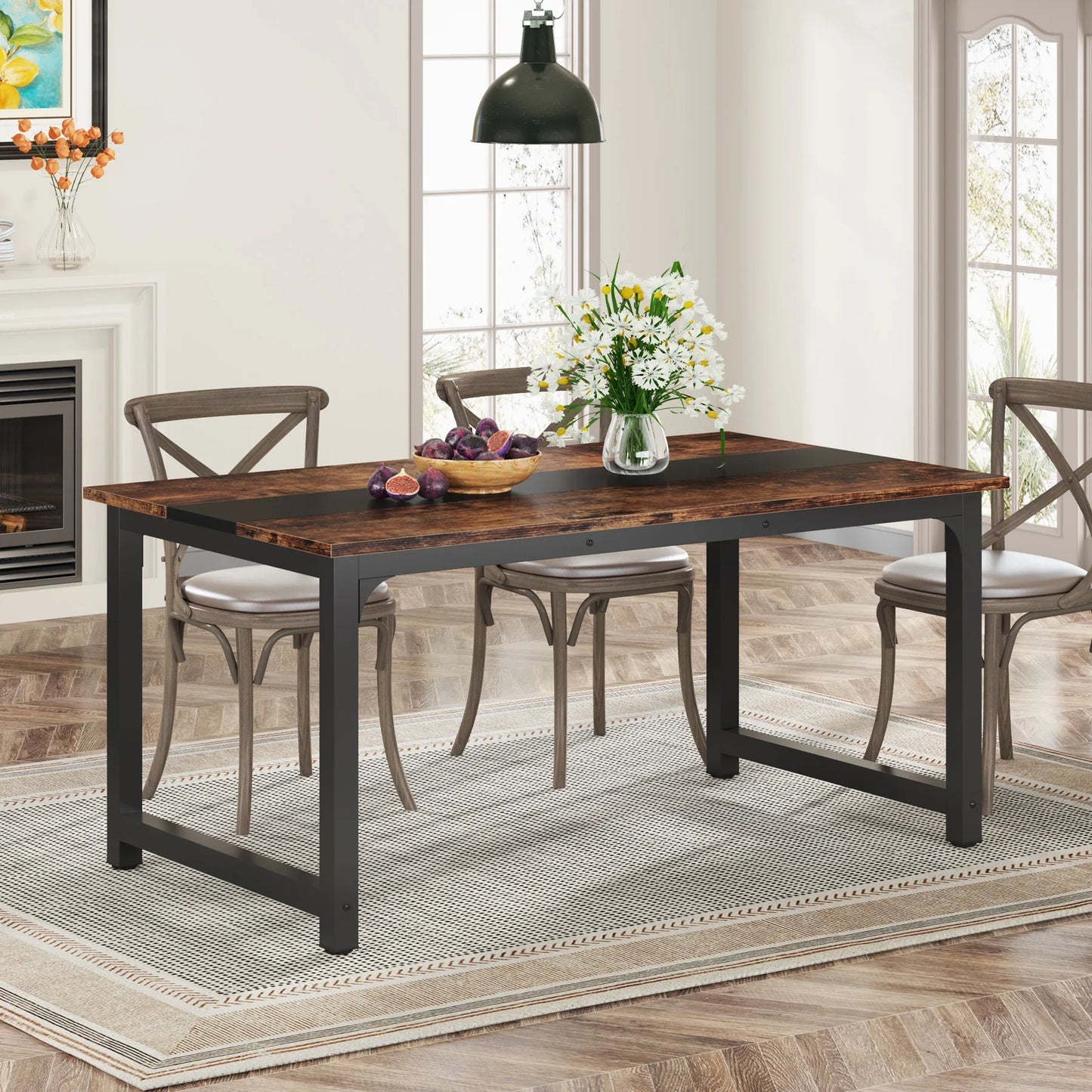 Tribesigns 63"x31.5" Industrial Dining Table for 6-8