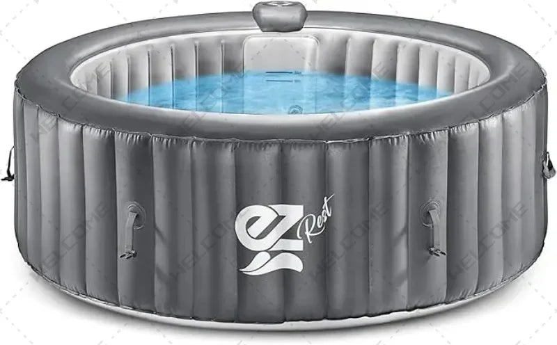 Bubble Massage Inflatable Round Hot Tub Relaxing Outdoor Water Spa with Soothing Jets Insulated Cover