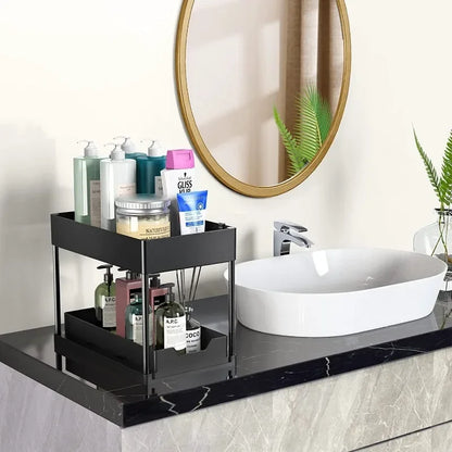 Under Sink Organizer with Double Sliding Drawers