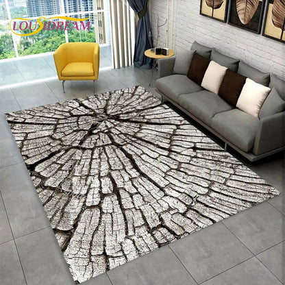 3D Wood Grain Retro Area Rug Large, Carpet Rug for Living Room, Kids Bedroom, Sofa, Decor