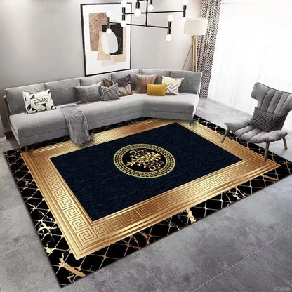 Modern Luxury Golden carpet for living room Abstract Decoration Large Carpets Coffee Table Side Rug Rooms Decor Mat tapis salon