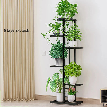 Plant Shelves Iron Potted Flower Plant Stand Rack Multiple Flower Pot Holder Shelf Indoor Outdoor Planter Display Organizer