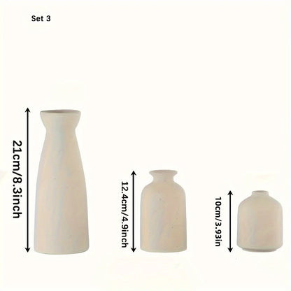 Set of 3 Ceramic Vases – Rustic & Modern Farmhouse Décor