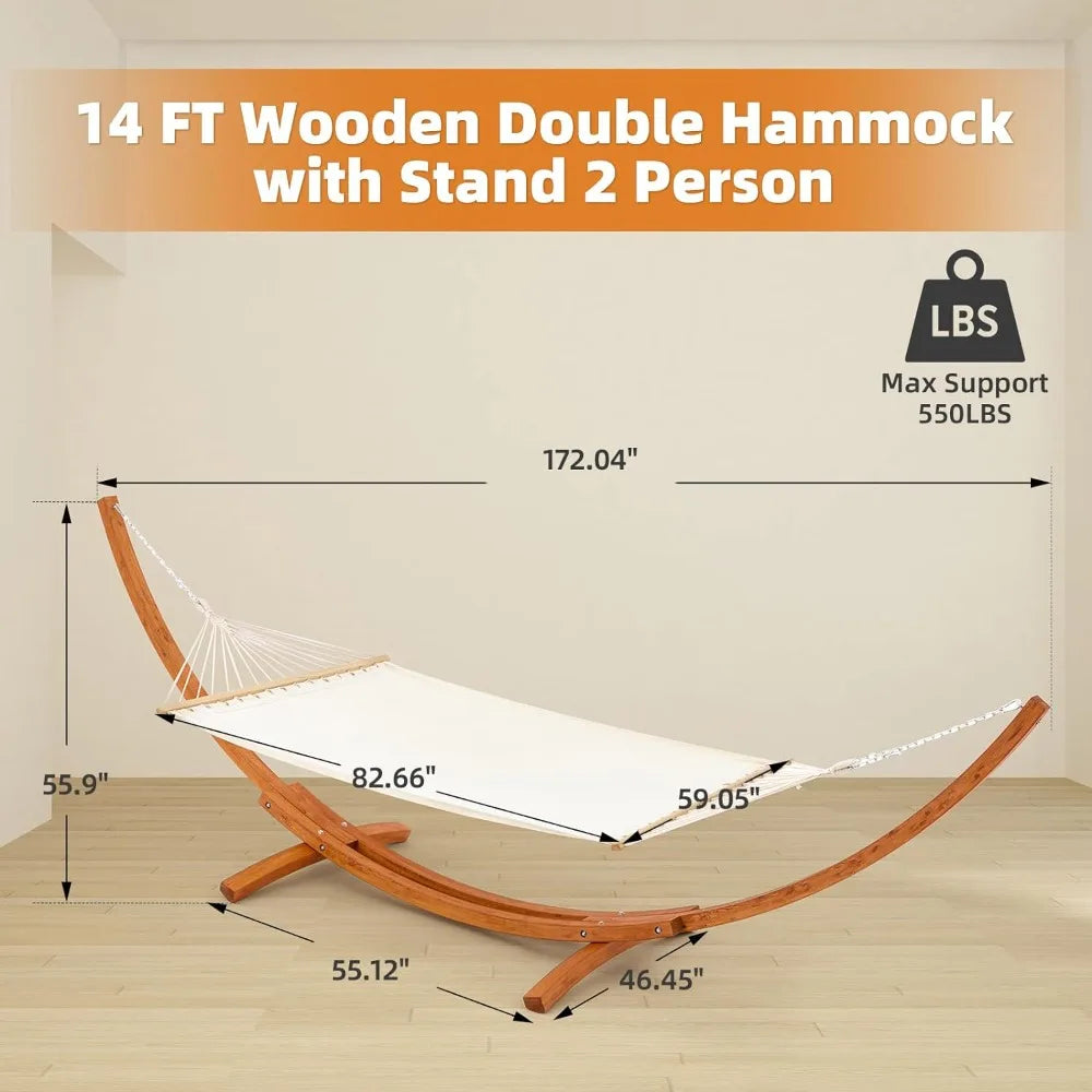 Wooden Hanging Bed - Easy Assembly, Waterproof, High-End Hammock