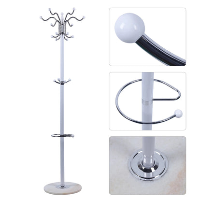 Metal Coat Tree Coat Racks with 16 Hooks Hat Jacket Stand Tree Holder Hanger Rack Marble Base