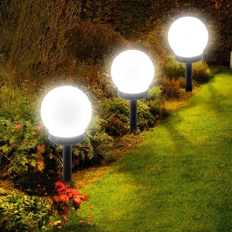 Chinese Style Ball Bubble LED Lawn Lamp - Waterproof, Solar