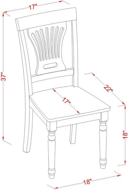 7 Piece Set Consist of an Oval Wooden Table with Butterfly Leaf and 6 Dining Room Chairs 42x60 Inch